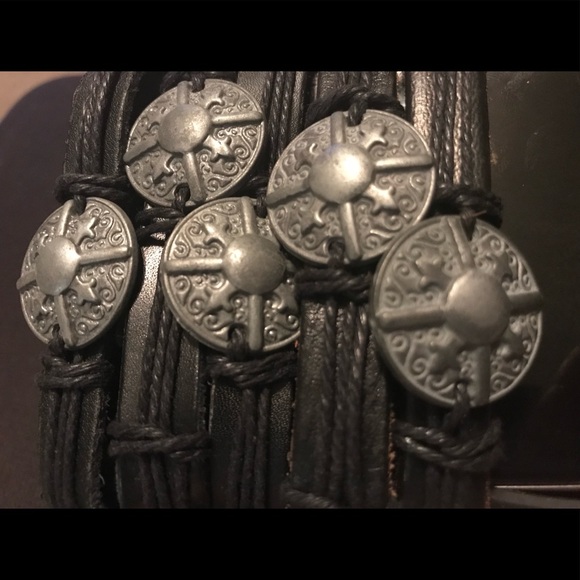 Viking Warrior Spartan Shield Unisex Handmade Vintage Adjustable Bracelet - Picture 7 of 8